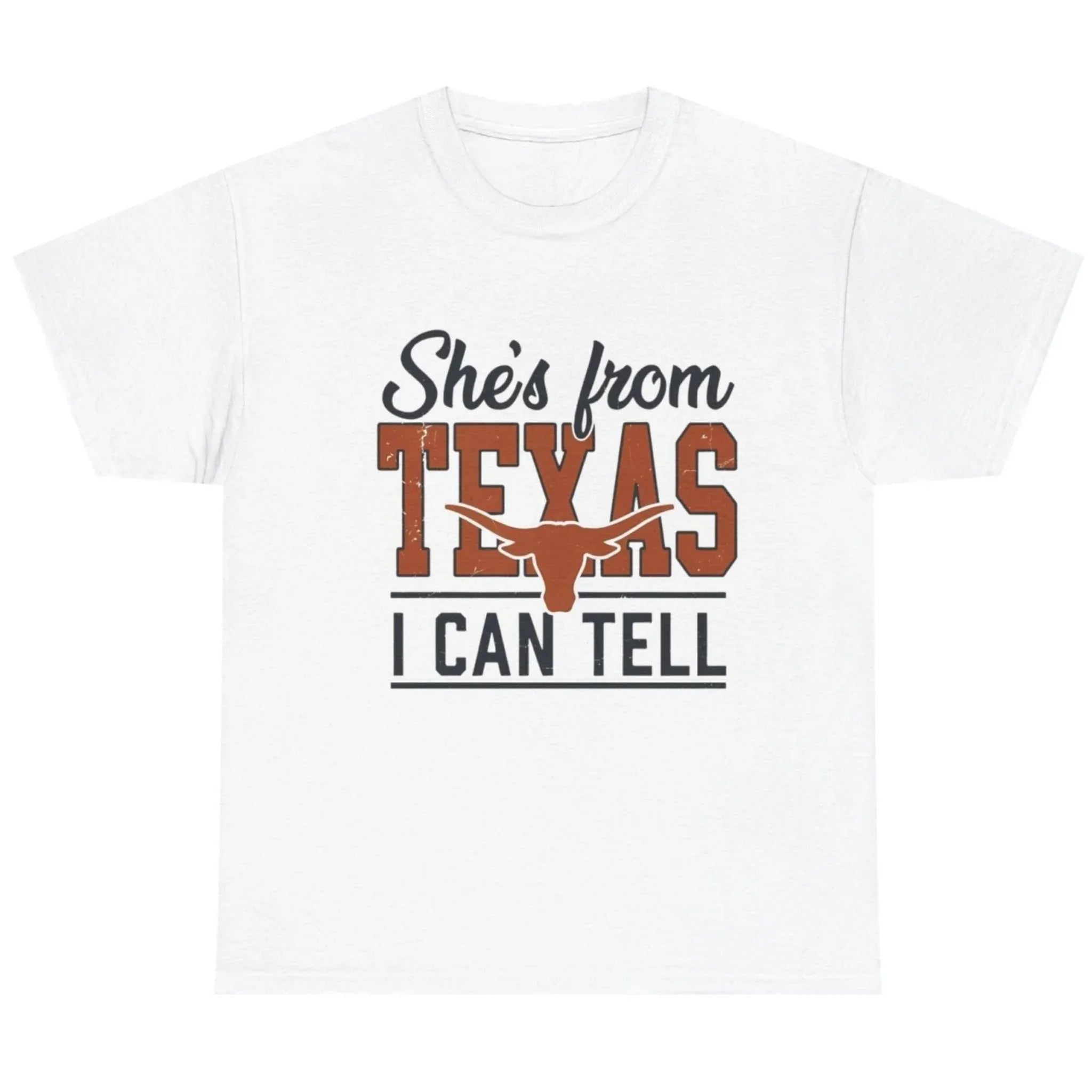 She's From Texas I Can Tell western graphic T-shirt in White