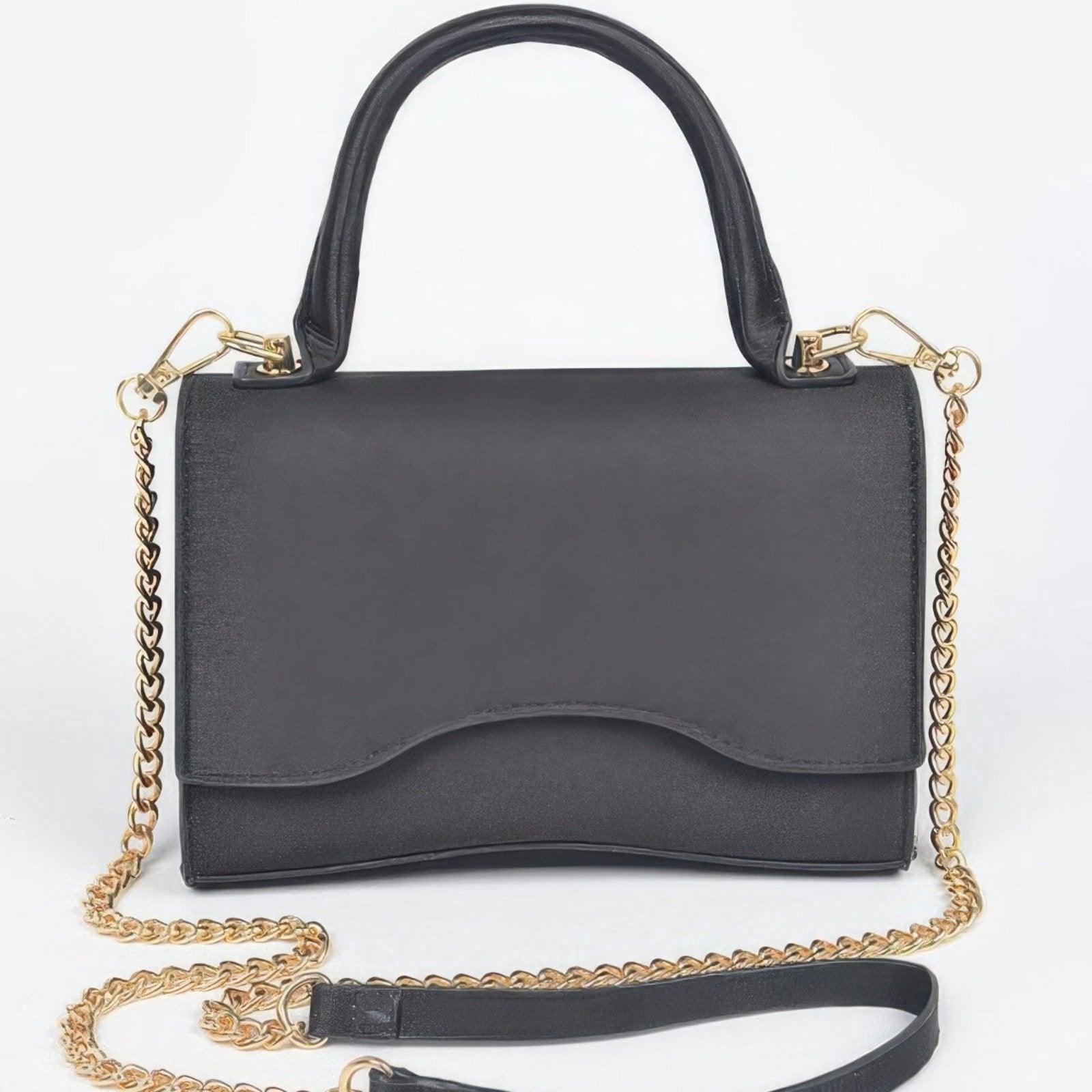 Shiny Chain Crossbody Bag - Black, Mustard & Red-Solazura Boutique - Solazura Boutique