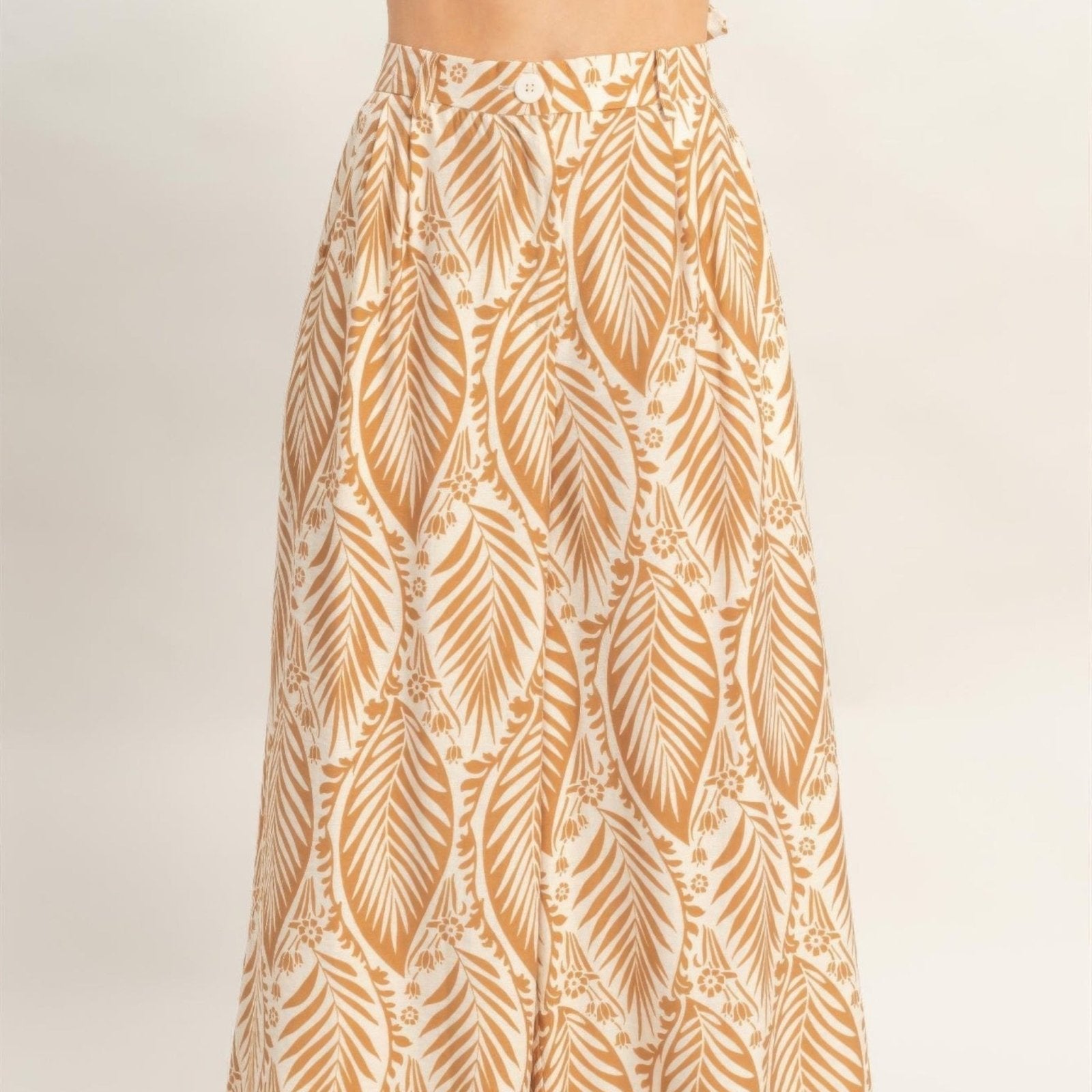 Strapless Pleated Top & Print Pants Set - Black, Light Brown, Blue & Red-Solazura Boutique - Solazura Boutique