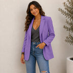 Women's purple lapel slim blazer