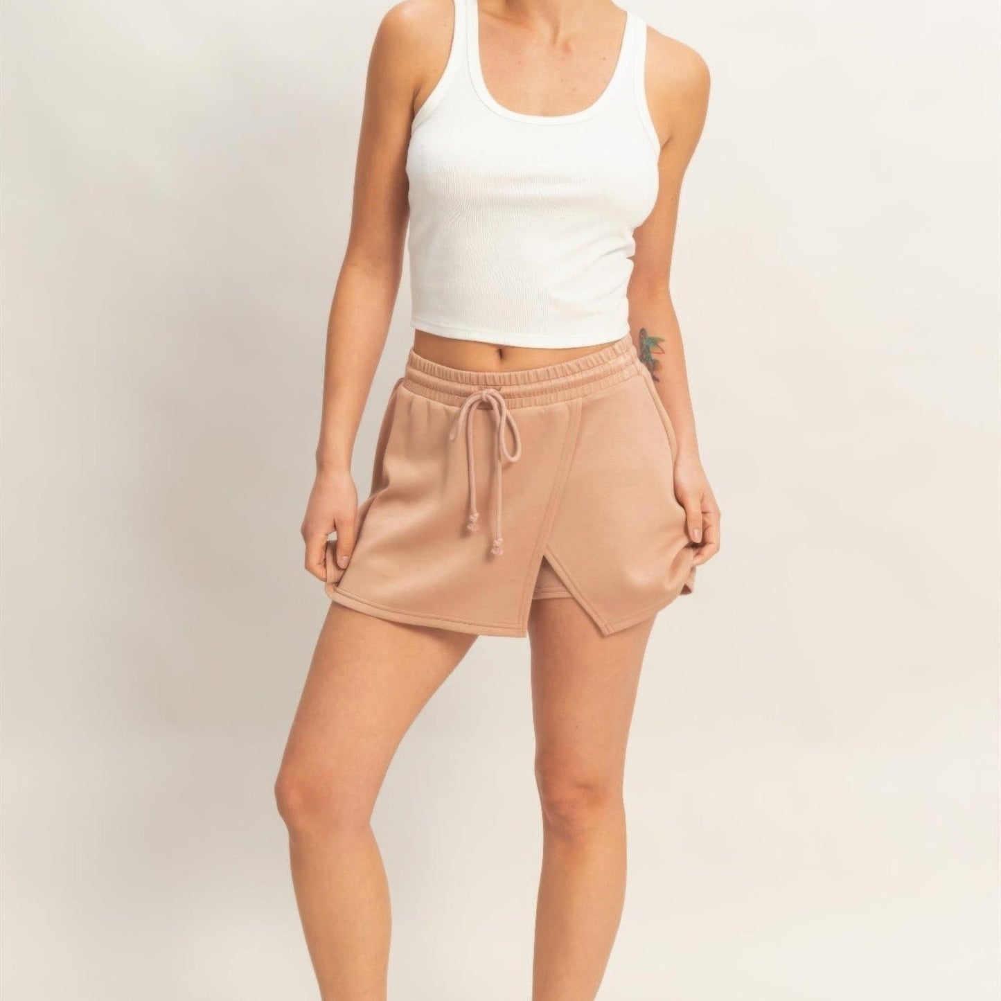 Wrap Front Elastic Waist Skort - 6 Colors-Solazura Boutique - Solazura Boutique