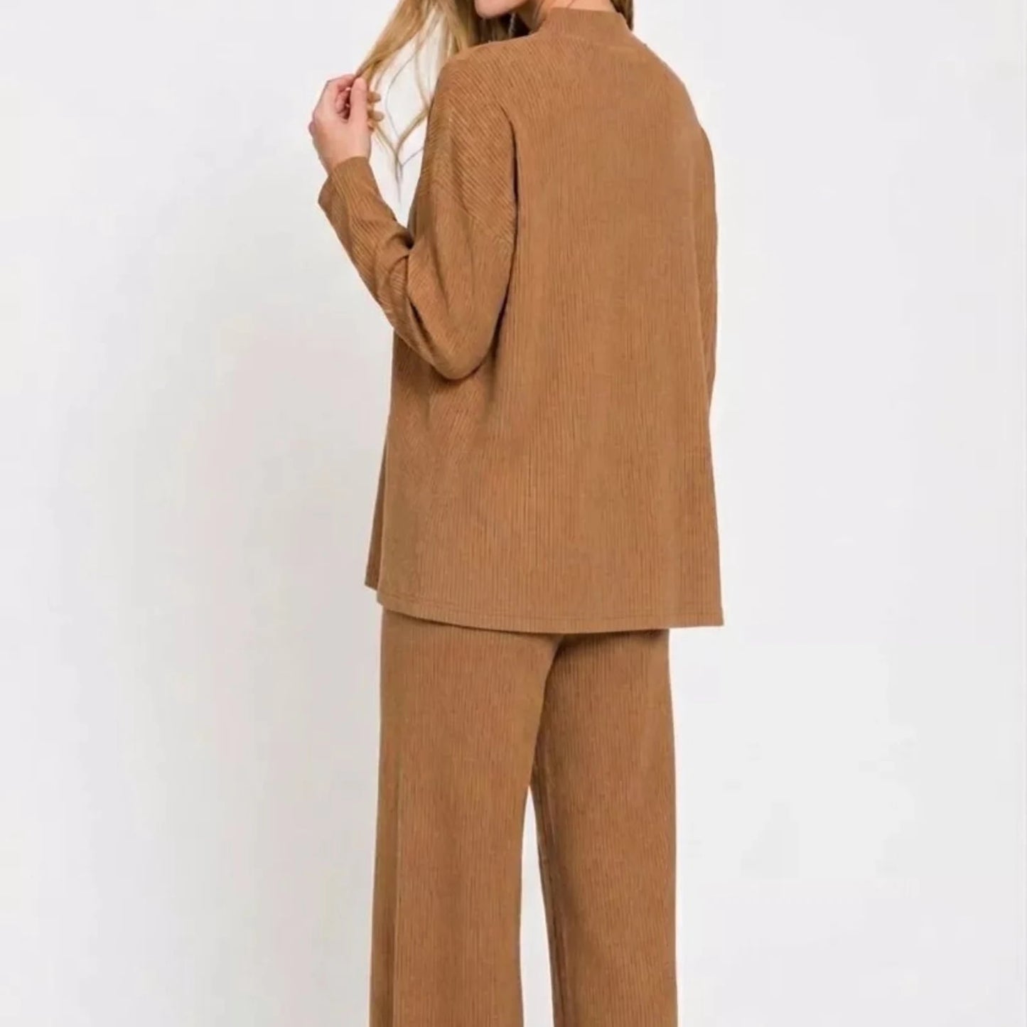 Zenana Viscose Sweater Top & Pants Set - Deep Camel-Trendsi - Solazura Boutique