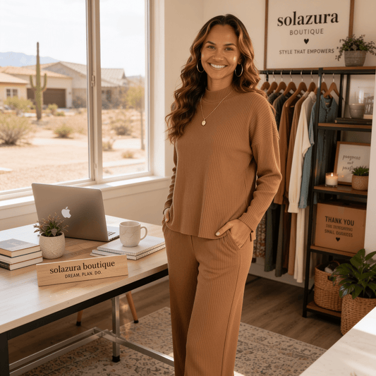 Zenana Viscose Sweater Top & Pants Set - Deep Camel-Trendsi - Solazura Boutique