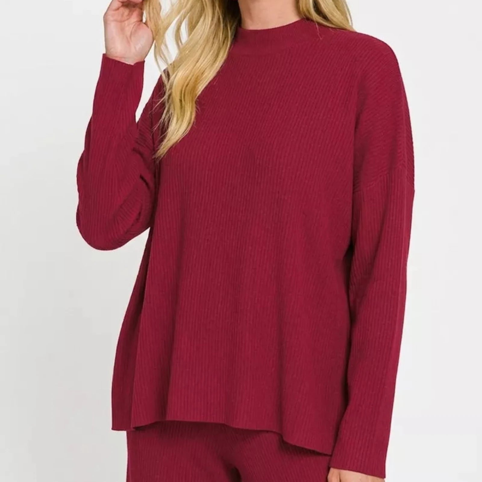 Zenana Viscose Sweater Top & Pants Set-Trendsi - Solazura Boutique
